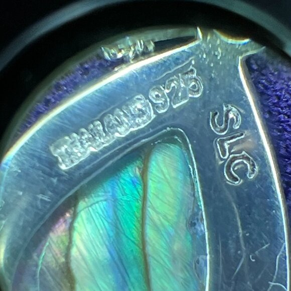 Teardrop Abalone & Marcasite Pendant • 925 Sterling Silver • Thailand - Picture 6 of 10